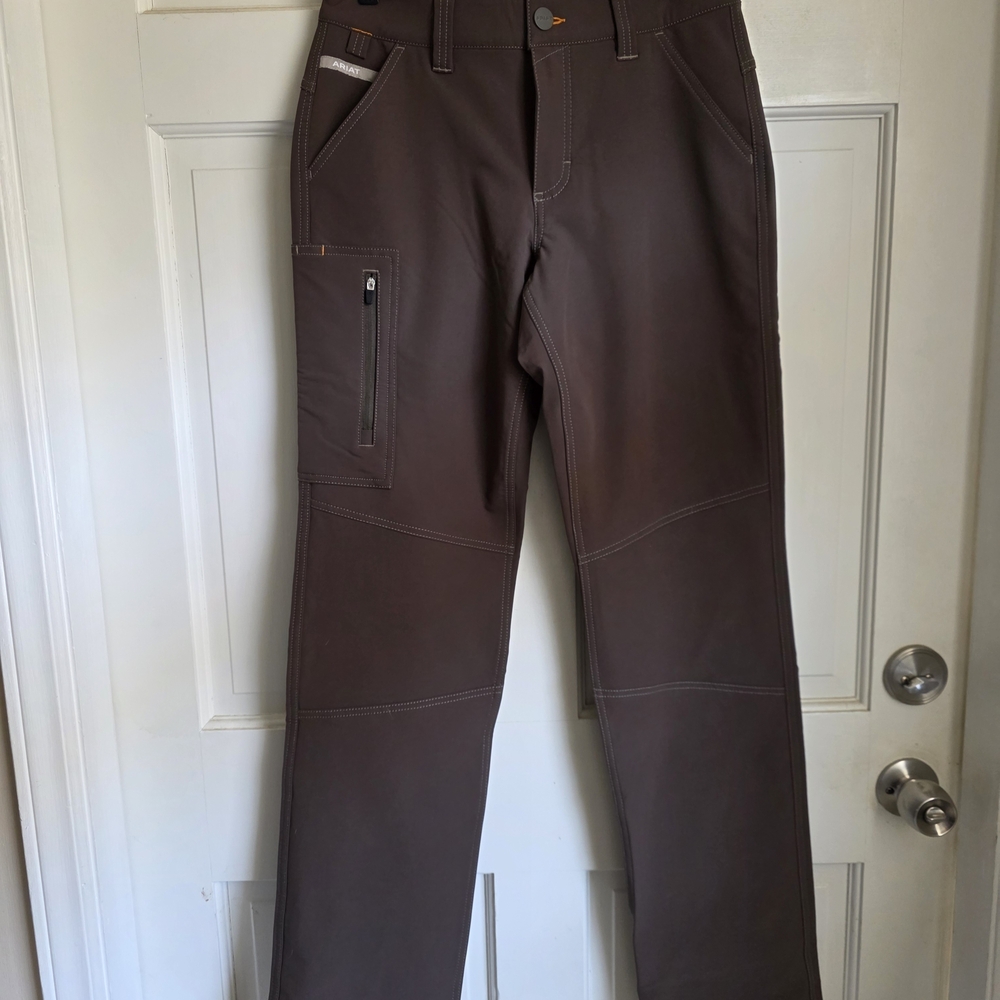 Ariat Rebar Brown Straight-Leg Perfect Rise Driteck Pants